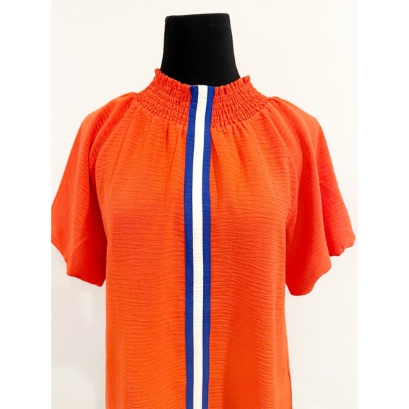 THML Orange Short Sleeve Top with Blue Stripe - Picture 8 of 8